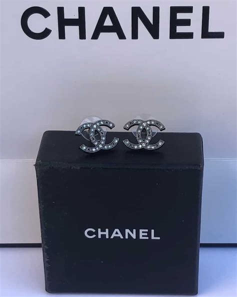 chanel black stud earrings|cheap chanel stud earrings.